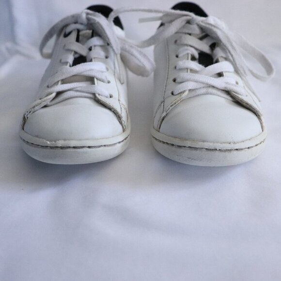 Lacoste Kids Sz 12 White Carnaby Evo Unisex Lace Up Casual Trainer Sneakers - Picture 4 of 9